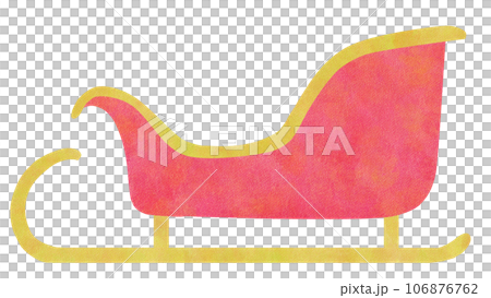 サンタさんのそりの簡単かわいいイラスト素材 横向き サンタさんのそりの簡単かわいいイラスト素材 横向き 106876762