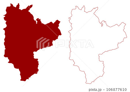 Albula District (Switzerland, Swiss Confederation, Canton of Grisons,  Graubunden) map vector illustration, scribble sketch Albula or Alvra Region map 106877610