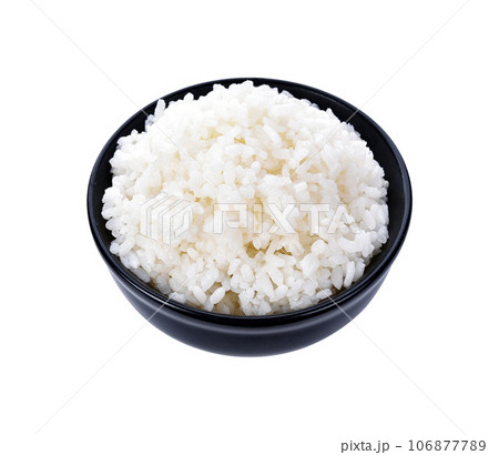 Rice in a bowl on a white background 106877789