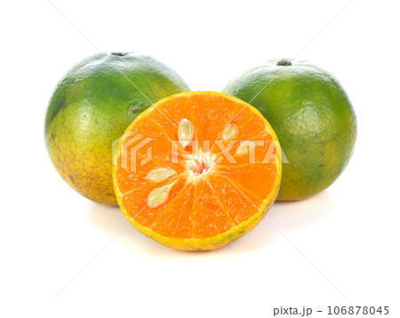 tangerine citrus fruit isolated on white background. tangerine citrus fruit isolated on white background. 106878045