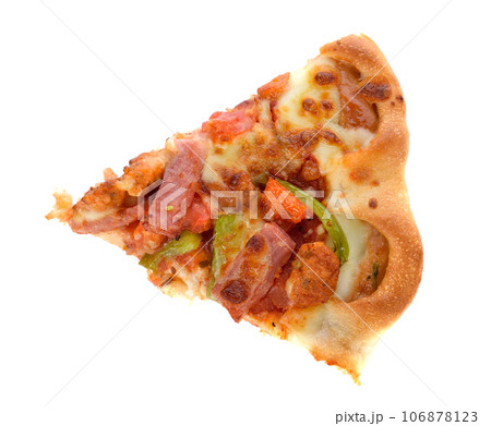 Piece of pizza on white background 106878123