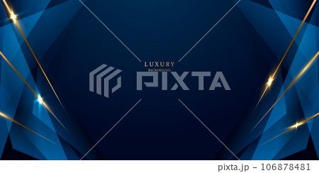 blue abstract background with luxury golden elements vector illustration 106878481
