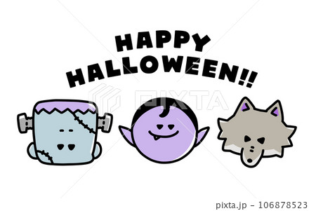 ハロウィンキャラアイコンとロゴ2 106878523