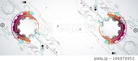 Abstract technology concept. Circuit board, high computer color background. Vector illustration with space for content, web - template, business tech presentation. Abstract technology concept. Circuit board, high computer color background. Vector illustration with space for content, web - template, business tech presentation. 106878952