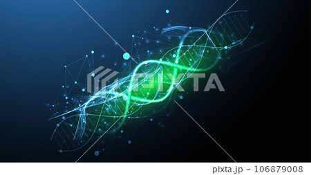 Abstract futuristic background for design works.Science template, wallpaper or banner with a DNA molecules. 106879008