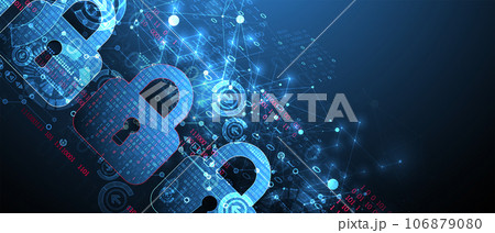 Data security Illustrates cyber data or information privacy idea. Color abstract  internet technology. 106879080