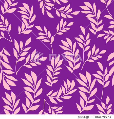 Flourish nature summer garden textured background. Floral seamless pattern. Branch with leaves ornamental texture 106879573