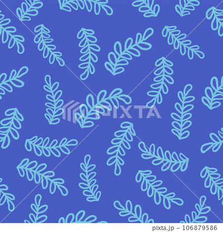 Flourish nature summer garden textured background. Floral seamless pattern. Branch with leaves ornamental texture 106879586