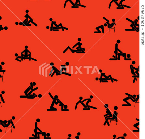 Kama Sutra, seamless pattern, design, poster, fabric. Kamasutra, sketchy poses for making love. Set. 106879625