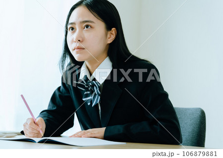 授業を受ける女子高校生 106879881