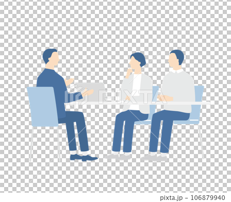 Senior couple and male planner consulting 106879940
