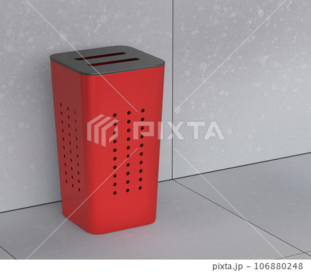 Red laundry basket 106880248