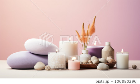Spa composition with candles Spa composition with candles 106880296