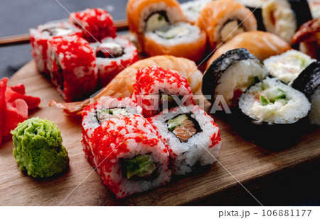 Colorful sushi maki set 106881177