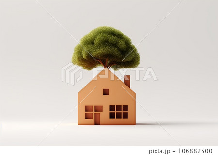 コルクの優しい住宅と街並み（3Dピクト） 106882500