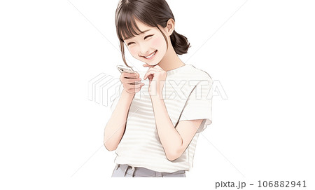 スマホを見る女の子(AI) 106882941