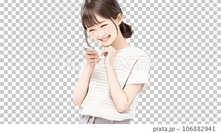スマホを見る女の子(AI) 106882941