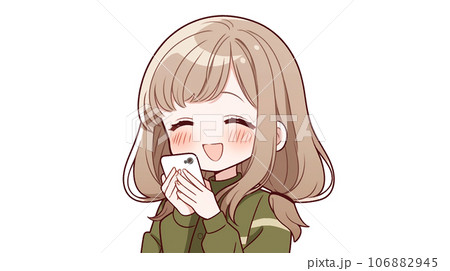 スマホを見る女の子(AI) 106882945