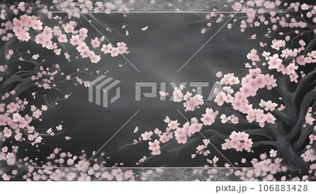黒板・桜セット 黒板アート【桜の枠】のイラスト素材 [106883428] - PIXTA