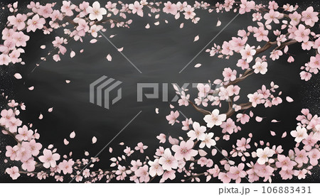 黒板アート【桜の枠】のイラスト素材 [106883431] - PIXTA