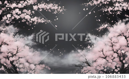 黒板アート【桜の枠】のイラスト素材 [106883433] - PIXTA