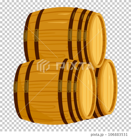 重なった洋風木樽 重なった洋風木樽 106883531