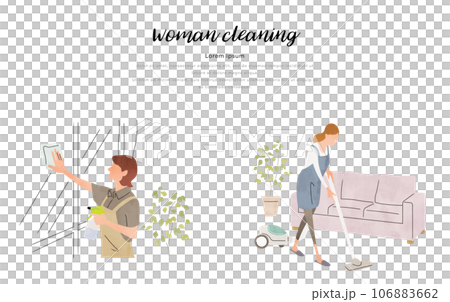 Vector illustration material: cleaning woman, person set Vector illustration material: cleaning woman, person set 106883662