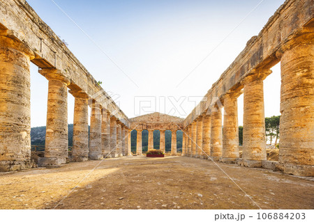 The Doric temple of Segesta. The archaeological site at Sicily. The Doric temple of Segesta. The archaeological site at Sicily. 106884203