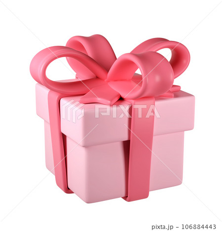 3d pink christmas gift box icon with pastel...のイラスト素材 [106884443] - PIXTA