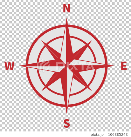 コンパス 方位マーク 赤 106885248