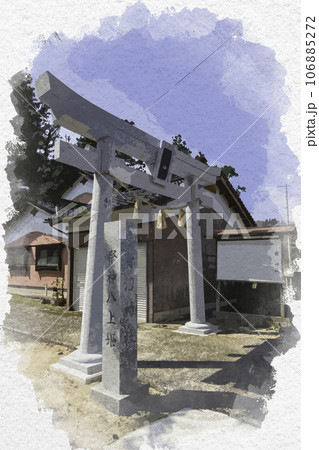 水彩画風 賣沼神社 売沼神社 鳥居 鳥取県鳥取市 水彩画風 賣沼神社 売沼神社 鳥居 鳥取県鳥取市 106885272