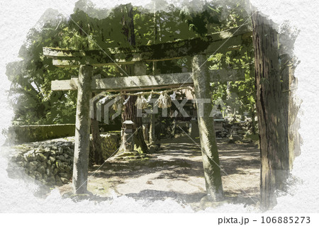 比木神社(水彩画 ) 比木神社(水彩画 ) （比木神社 応募で集まった300枚の「令和の