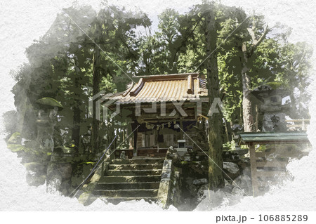 水彩画風 賣沼神社 売沼神社 拝殿 鳥取県鳥取市 水彩画風 賣沼神社 売沼神社 拝殿 鳥取県鳥取市 106885289