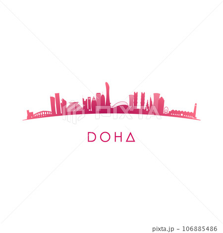 Doha skyline silhouette. 106885486