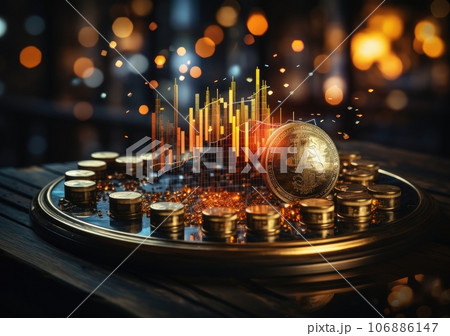 business perspective strategy chart, Candle stick of stock market or forex trading in perspective graphic design for financial investment concept. AI Generative. 106886147