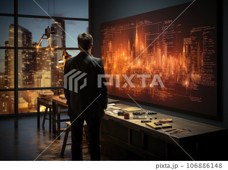 business perspective strategy chart, Candle stick of stock market or forex trading in perspective graphic design for financial investment concept. AI Generative. 106886148