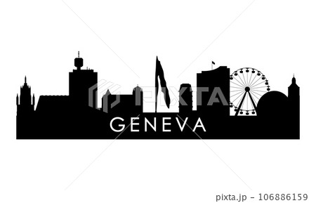 Geneva skyline silhouette. 106886159