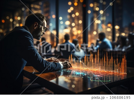 business perspective strategy chart, Candle stick of stock market or forex trading in perspective graphic design for financial investment concept. AI Generative. business perspective strategy chart, Candle stick of stock market or forex trading in perspective graphic design for financial investment concept. AI Generative. 106886195