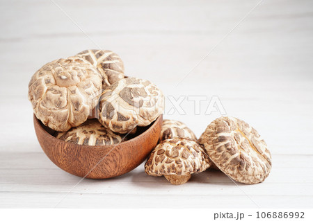 Dried shiitake mushroom, organic nature healthy food. Dried shiitake mushroom, organic nature healthy food. 106886992