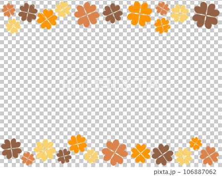 黄色の四葉のクローバーのフレーム 106887062