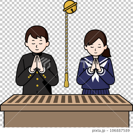 Examinees praying at a shrine 106887589