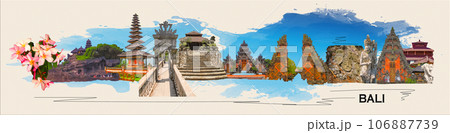 Collage of photos from Bali. Indonesia - travel background 106887739