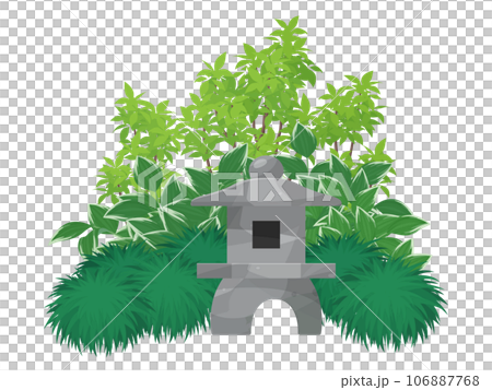 小さい灯籠のある風景イラスト 106887768