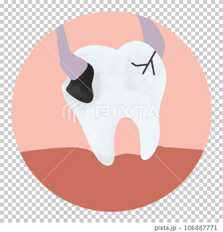 Tooth extraction anatomy decay caries toothache dental dentist healthcare circle icon 106887771