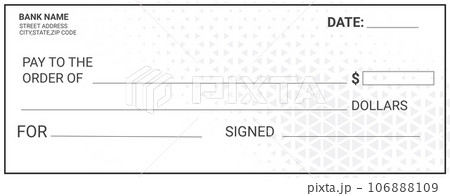 blank bank cheque personal desk check template 106888109
