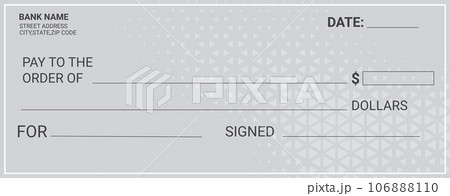 blank bank cheque personal desk check template 106888110