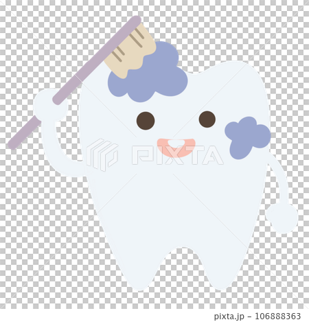 cute kawaii Teeth character with tooth brush cute kawaii Teeth character with tooth brush 106888363