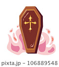 Illustration of wooden coffin for halloween 106889548