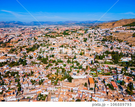 Granada city aerial panoramic view in Spain Granada city aerial panoramic view in Spain 106889793