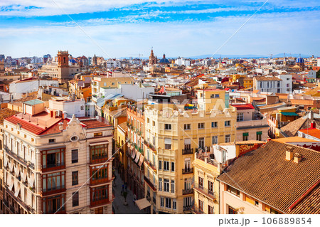 Valencia city aerial panoramic view in Spain Valencia city aerial panoramic view in Spain 106889854